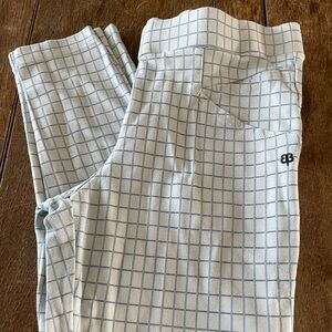 Betabrand Blue and White Checkered Ankle Pants
